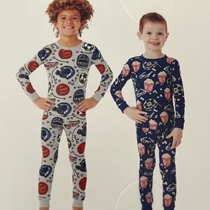 Kids Pajama Set - Organic Cotton Sports and Popcorn Theme